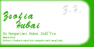 zsofia hubai business card